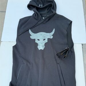 Under Armour Black Sleeveless Hoodie with Gray Logo